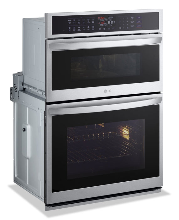 LG 30\" 6.4 Cu. Ft. Electric Combination Wall Oven with True Convection - Smudge Proof Stainless Steel - WCEP6427F