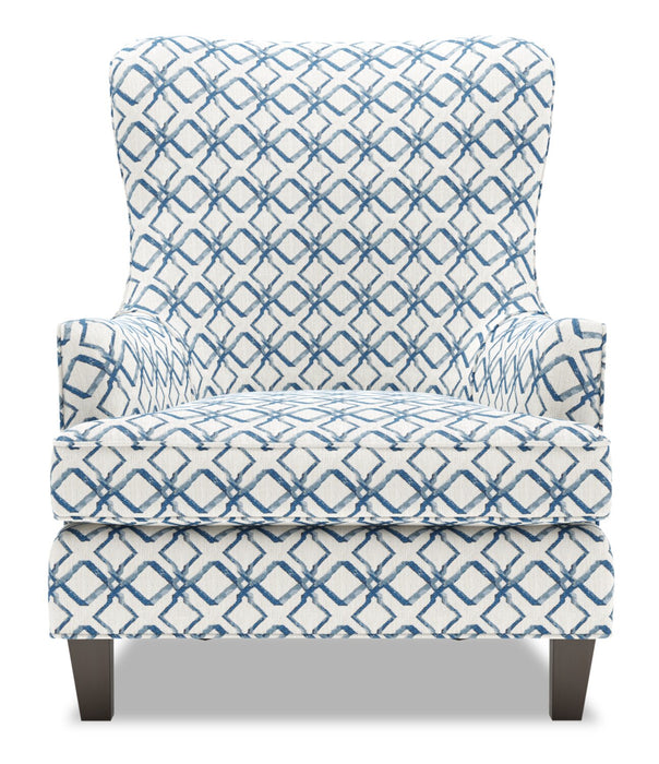Made in Canada Sofa Lab Customizable Wingback 32\" Fabric Accent Chair - Ocean Multicolour