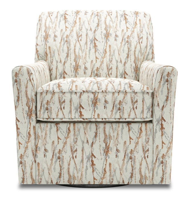 Made in Canada Sofa Lab Customizable Swivel 31\" Fabric Accent Chair - Mineral Multicolour