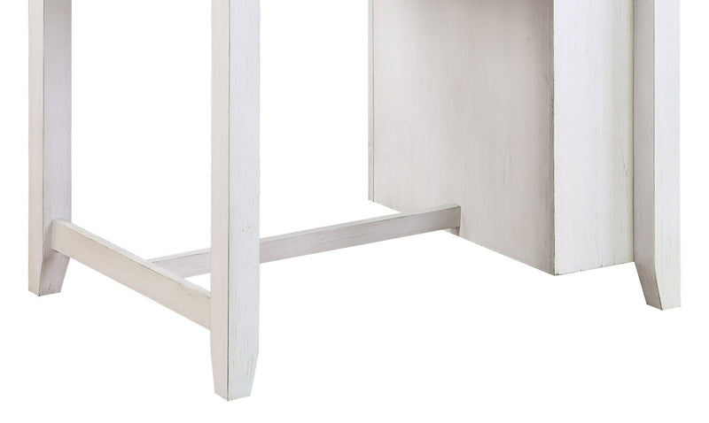 Lane 3pc Counter-Height Dining Set with Table & 2 Chairs, Built-in Shelves & USB, 36.5\"W - White