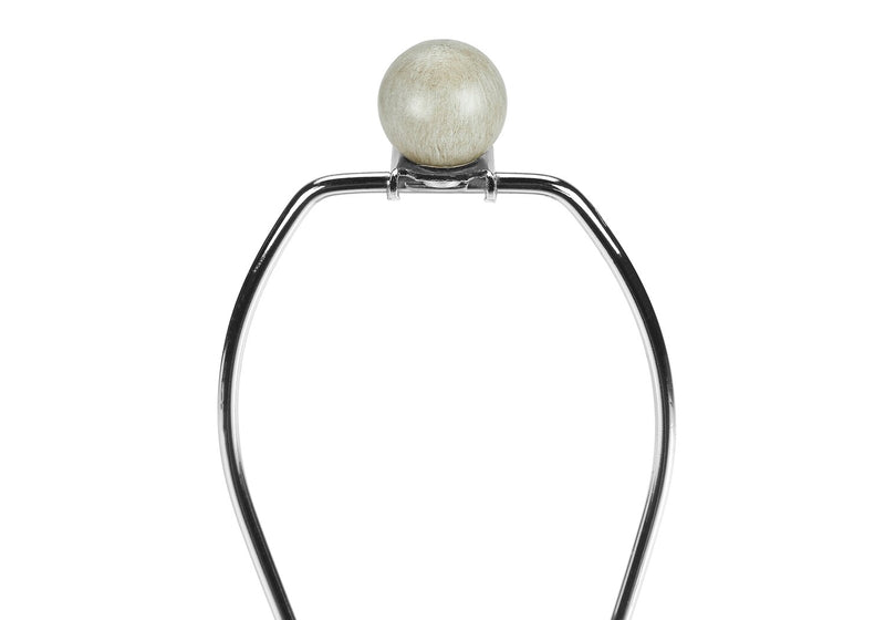 24\" Beige Concrete Table Lamp with White Shade