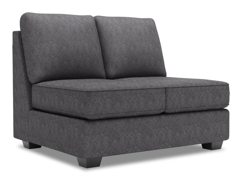 Sofa Lab Roll Armless Loveseat - Luxury Charcoal