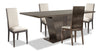 Gino 5pc Dining Set with Table & 4 Chairs - Made in Italy, 63-86\"W Extension, Modern - Brown