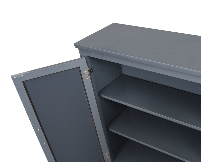 Darci 31.5\" Accent Cabinet with Mirrored Doors - Grey