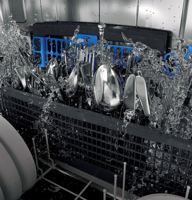 Profile 24\" 44 dBA Built-In Top-Control Smart Dishwasher with Piranha Hard Food Disposer - Stainless - PDP715SYVFS