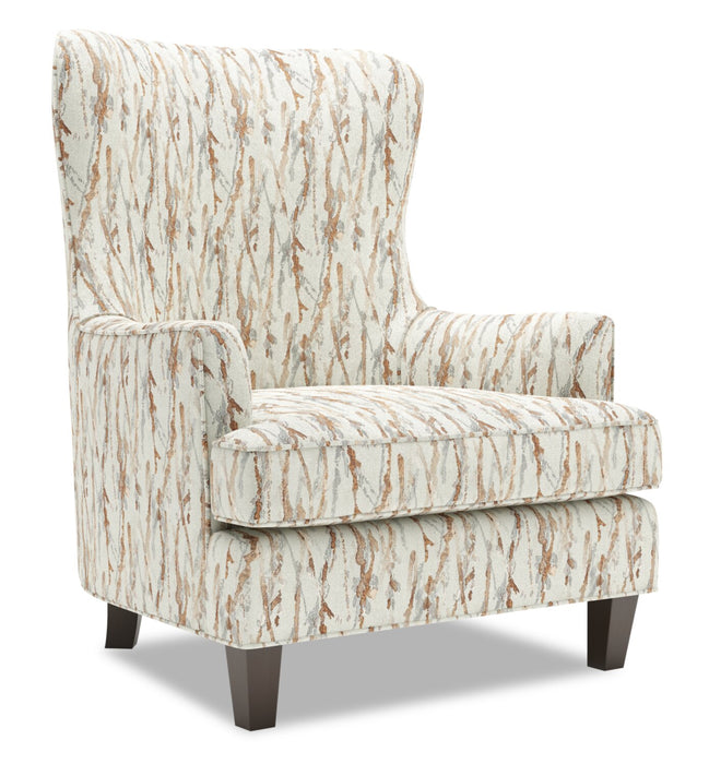 Made in Canada Sofa Lab Customizable Wingback 32\" Fabric Accent Chair - Mineral Multicolour