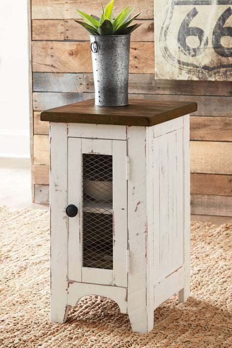 Benjy 14\" Rustic Chairside Table with Storage - Two Tone Wood
