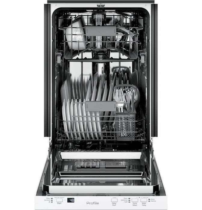Profile 18\" 47 dBA Built-In Top-Control Dishwasher with Calrod Heater - White - PDT145SGLWW