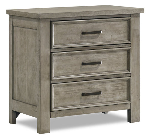 Levi Bedside 3-Drawer Dresser, 30"W x 30"H, Wood - Drift Grey 