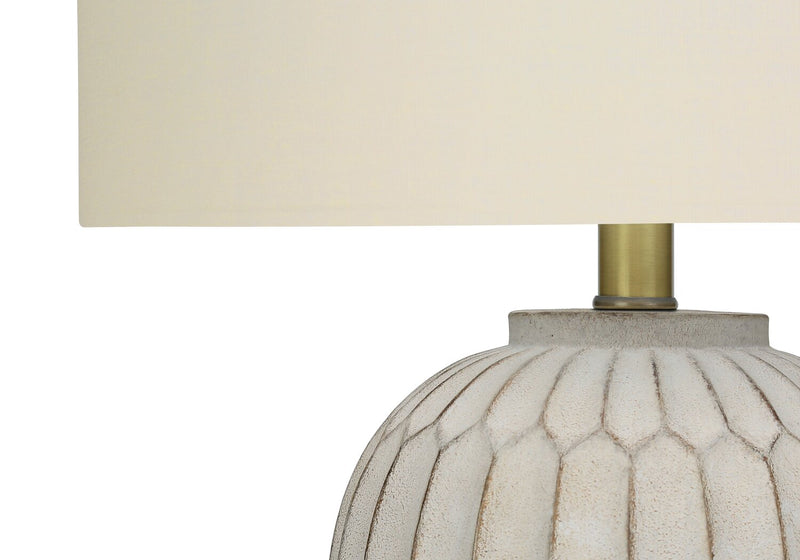 24\" Cream Textured Resin Table Lamp