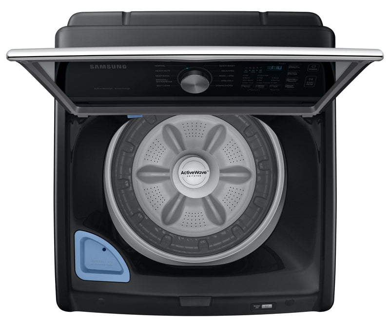 Samsung 5.3 Cu. Ft. Top-Load Washer and 7.4 Cu. Ft. Electric Dryer - Black Stainless