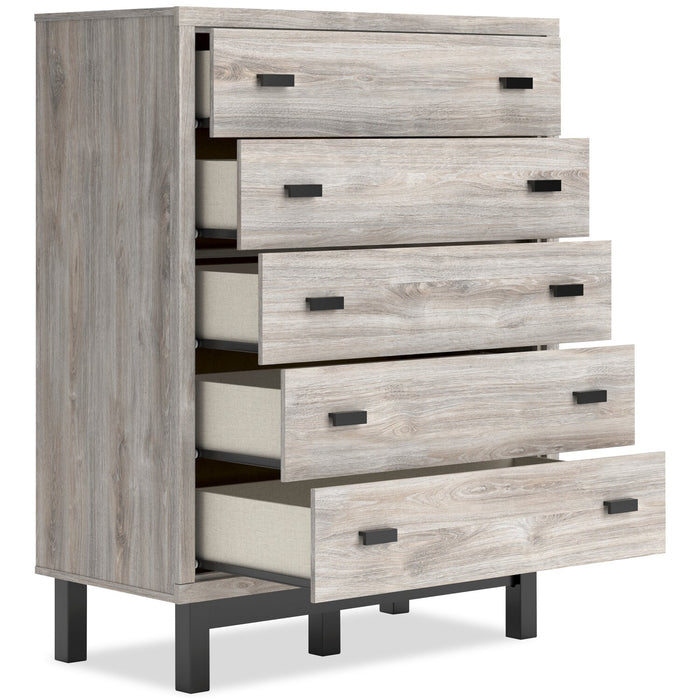 Zen Bedroom Chest of Drawers, 5-Drawer, 44.7\"W x 52.5\"H - Grey
