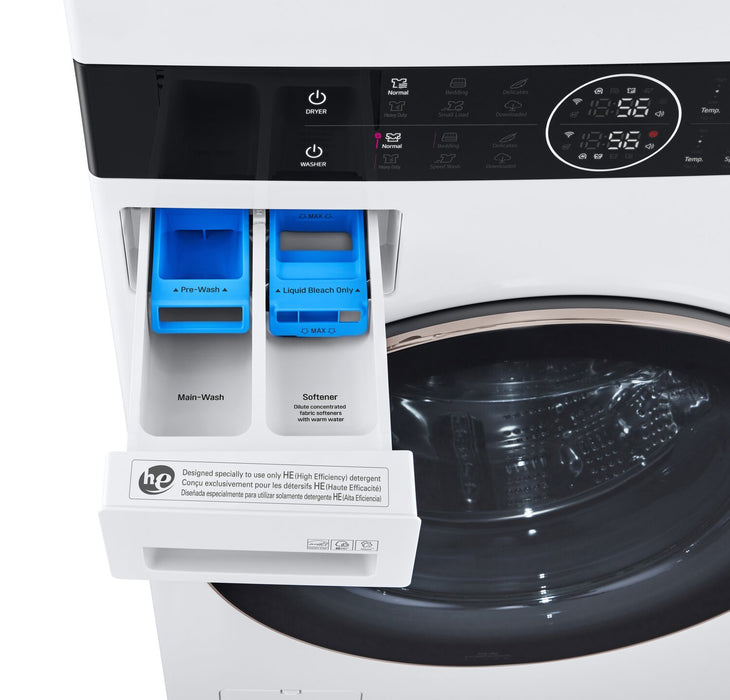 LG 5.2 Washer/7.4 Dryer Cu. Ft. Front-Load High-Efficiency Washtower™ - White - WKE100HWA