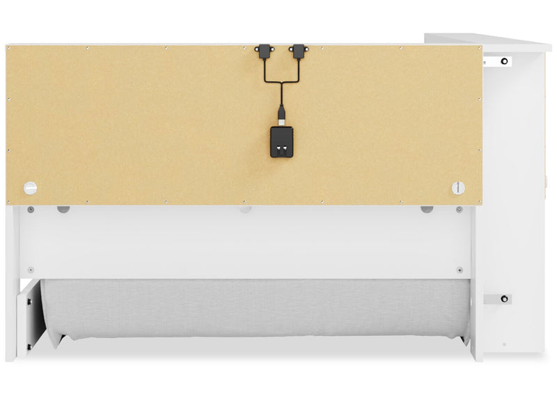 Wolf Platform Bookcase Bed for Kids, White - Twin Size