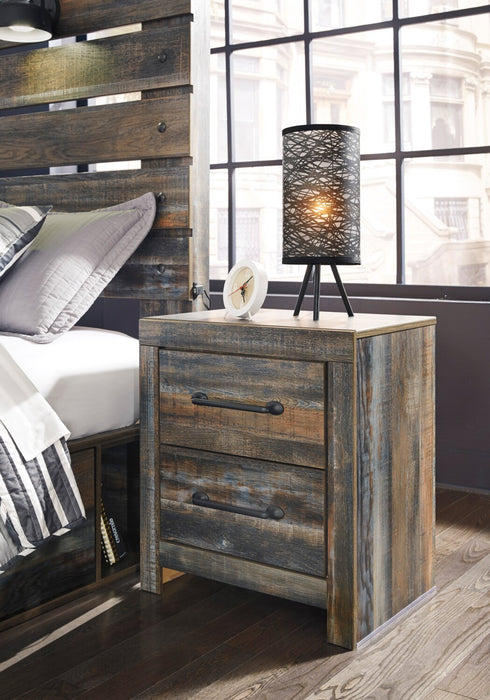 Abby 6pc Bedroom Set with Panel Bed, Dresser, Mirror & Nightstand, LED, USB, Brown - Full Size