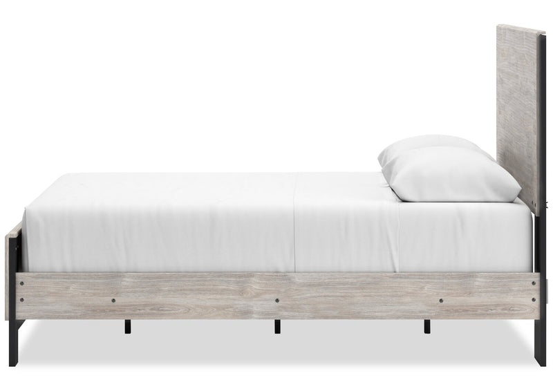 Zen Panel Bed, Light Grey - Queen Size