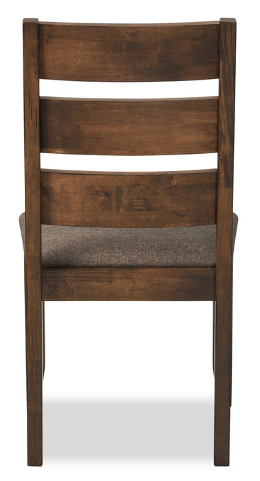 Plum Dining Chair with Polyester Fabric, Wood, Ladder-Back - Nutmeg Brown
