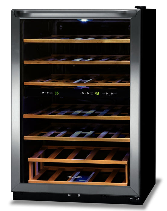 Frigidaire 21.5\" 4.4 Cu. Ft. 45 Bottle Two-Zone Wine Cooler Refrigerator - Stainless Steel - FRWW4543AS