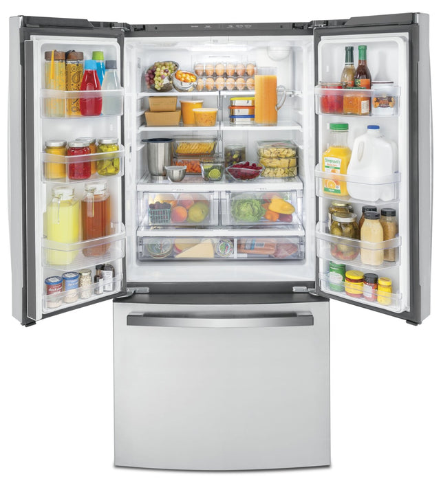 GE 33\" 18.6 Cu. Ft. French-Door Refrigerator - Stainless Steel Fingerprint Resistant  - GWE19JYLFS