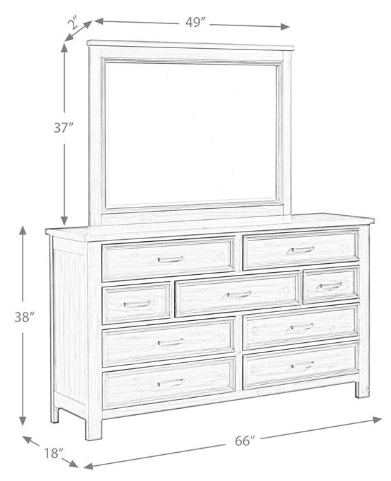 Levi Bedroom 7-Drawer Dresser, 67\"W x 38\"H, Wood - Drift Grey