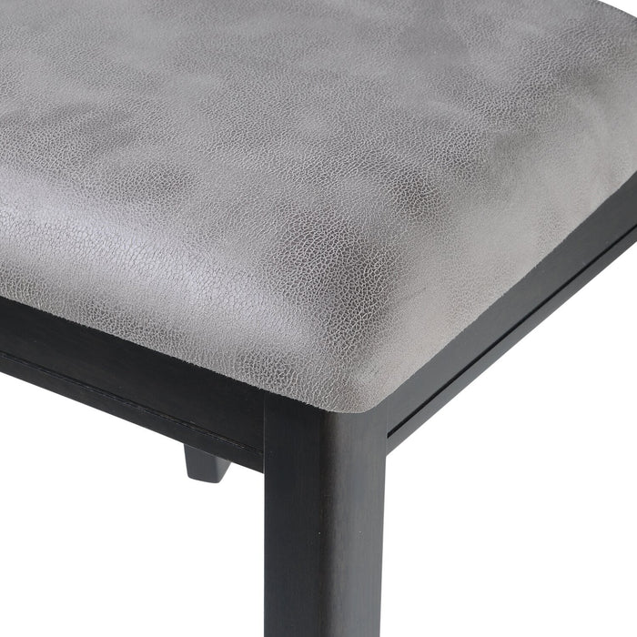 Dena Dining Chair with Vegan-Leather Fabric - Grey