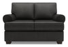 Made in Canada Customizable Sofa Lab Roll 64\" Linen-Look Fabric Loveseat with Rolled Arms - Luna Kohl Grey