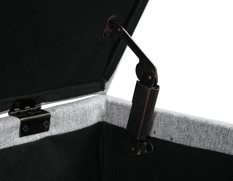 Ryan 43.5\" Storage Bench with Bottom Shelf - Light Grey