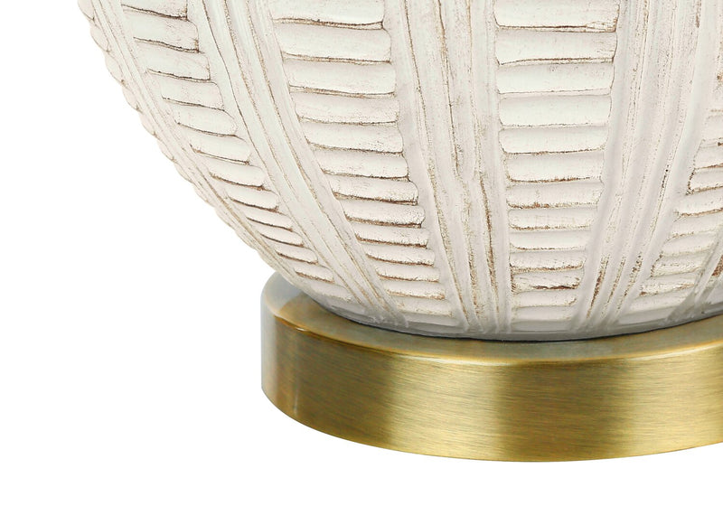21\" Cream and Gold Resin Table Lamp