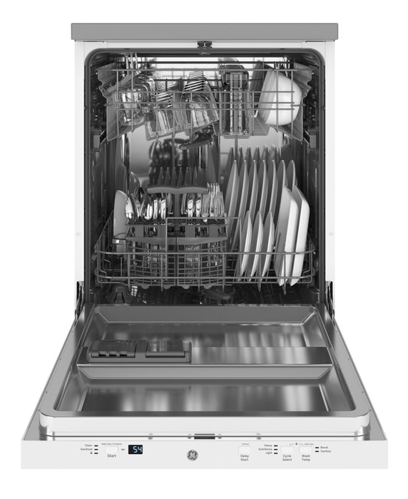 GE 24\" 54 dBA Portable Top-Control Dishwasher with Piranha Hard Food Disposer - White - GPT225SGLWW