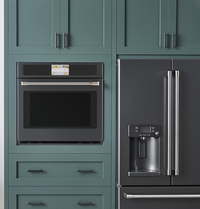 Cafe 30\" 5 Cu. Ft. Electric Wall Oven with True European Convection with Self Clean Racks - Matte White - CTS90DP3ND1