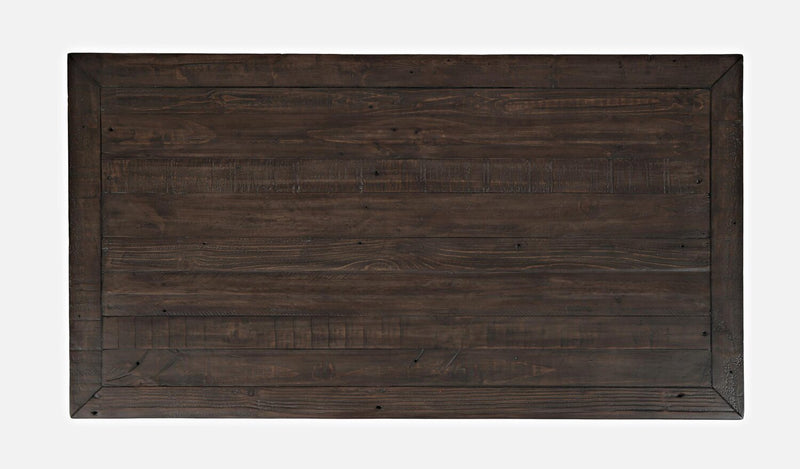 Morgan 48\" Rustic Coffee Table With Storage, Shelf and Casters - Dark Brown with Reclaimed Wood