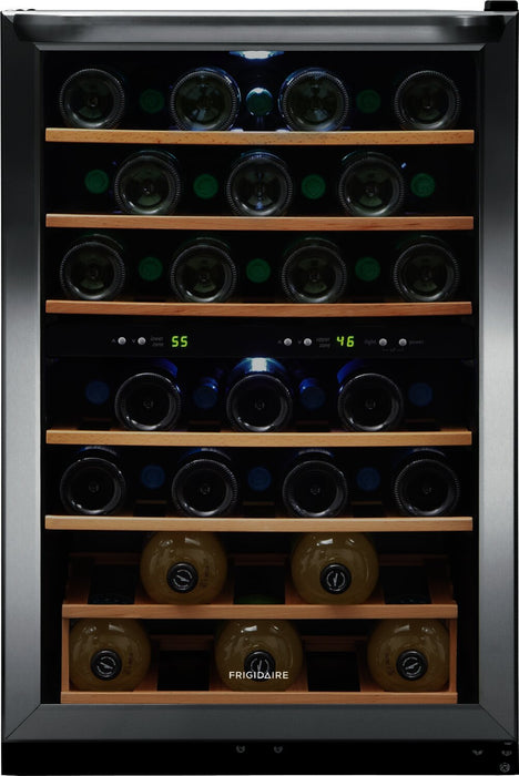 Frigidaire 21.5\" 4.4 Cu. Ft. 45 Bottle Two-Zone Wine Cooler Refrigerator - Stainless Steel - FRWW4543AS