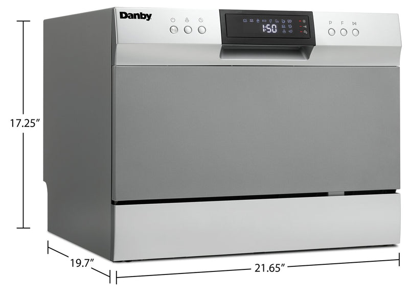 Danby 21.7\" 54 dBA  Front-Control Dishwasher - Silver - DDW631SDB