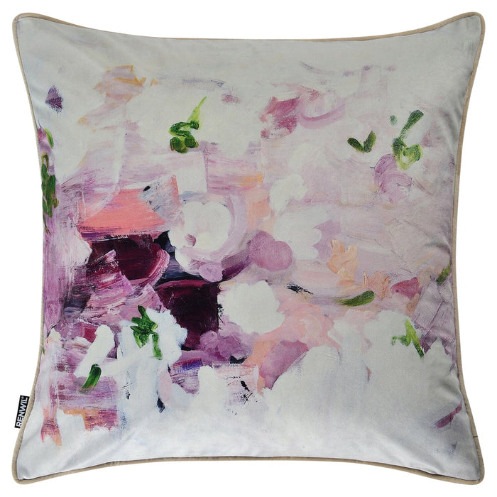 Abstract Floral Accent Pillow - Purple