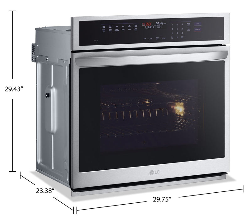 LG 30\" 4.7 Cu. Ft. Electric Wall Oven with Fan Convection - Smudge Proof Stainless Steel - WSEP4727F