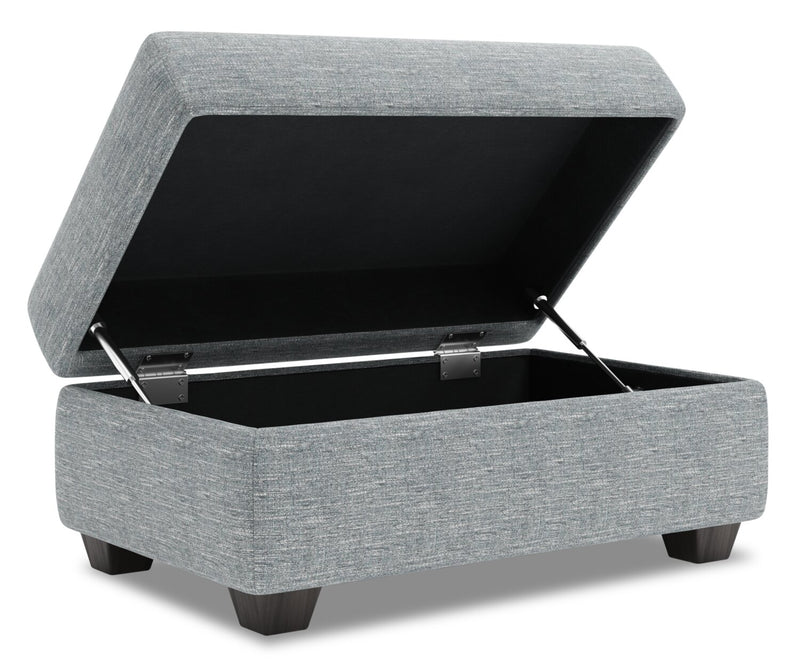 Made in Canada Customizable Sofa Lab The Trunk 39\" Linen-Look Fabric Storage Ottoman - Luna Pewter Grey