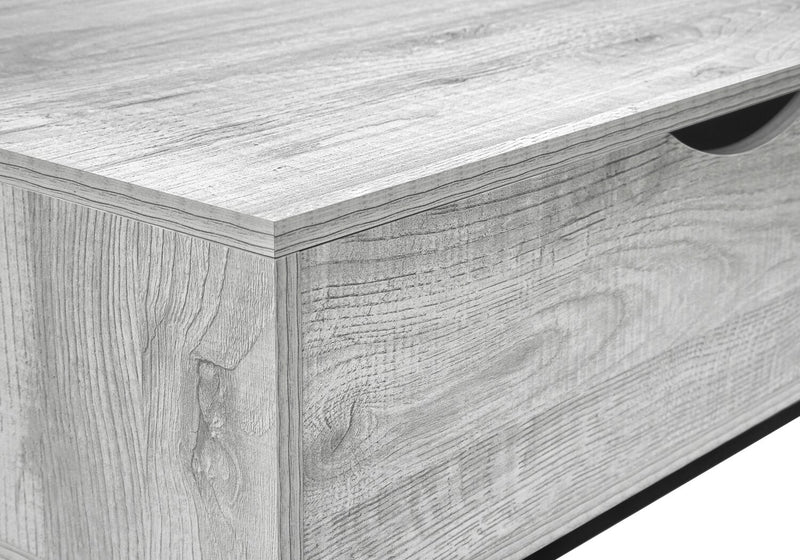 Bence 42\" Modern Lift Top Coffee Table with Storage - Taupe with Black Metal Legs