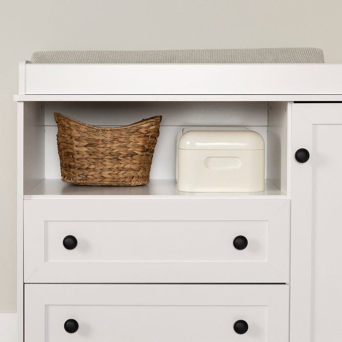 Zoe Baby Change Table with Storage Drawers - White