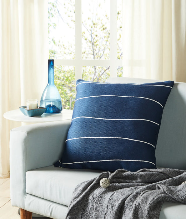 Indoor/Outdoor Striped Accent Pillow - Navy