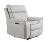 Cindy Crawford Home Newport 43\" Faux Suede Power Reclining Chair with Power Headrest - Grey