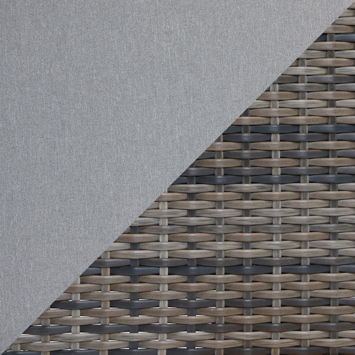 Lilo Large Outdoor Patio Ottoman - Resin Wicker & Nuvella Fabric, UV & Weather Resistant - Grey