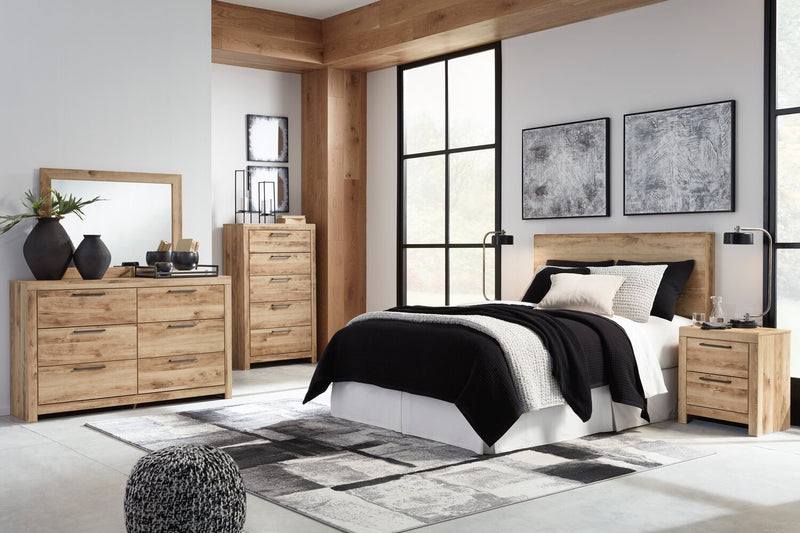 Derekson Panel Headboard, Natural - Queen Size