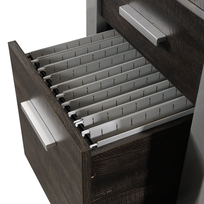 Rayna 59.84\" L-Shaped Office Desk with 2-Drawers - Blade Walnut