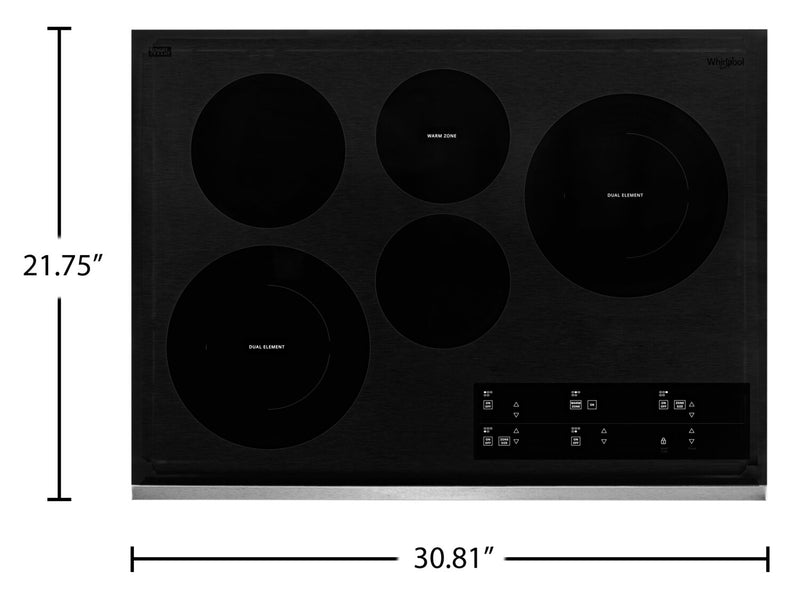 Whirlpool 30\" 5-Element Electric Cooktop - Stainless Steel - WCE97US0KS