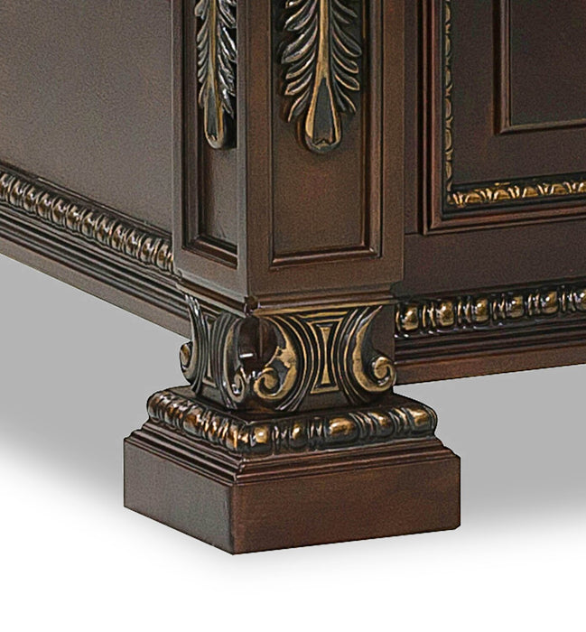 Wynn 5pc Bedroom Set with Bed, Dresser & Mirror, Cherry Brown - Queen Size