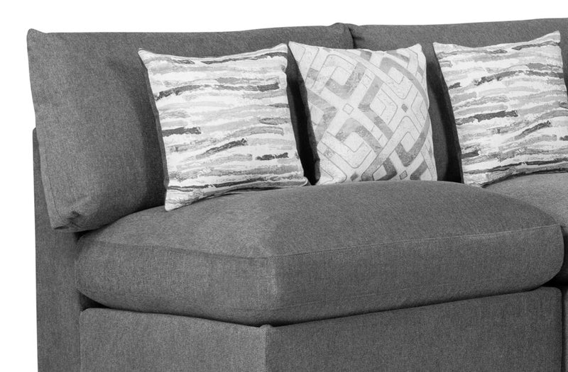 Scott Living Evolve Modular 4-Piece Linen-Look Fabric Pit Sofa Sectional with Feather Down Cushions - Charcoal