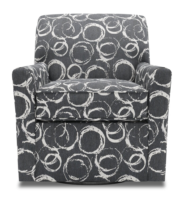 Made in Canada Sofa Lab Customizable Swivel 31\" Fabric Accent Chair - Heather Multicolour