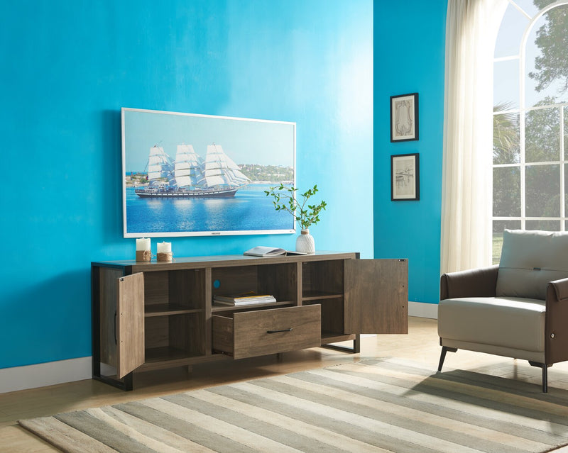 Alvin 64\" Modern TV Stand with Storage and Cable Management for TVs up to 70\"- Hazelnut