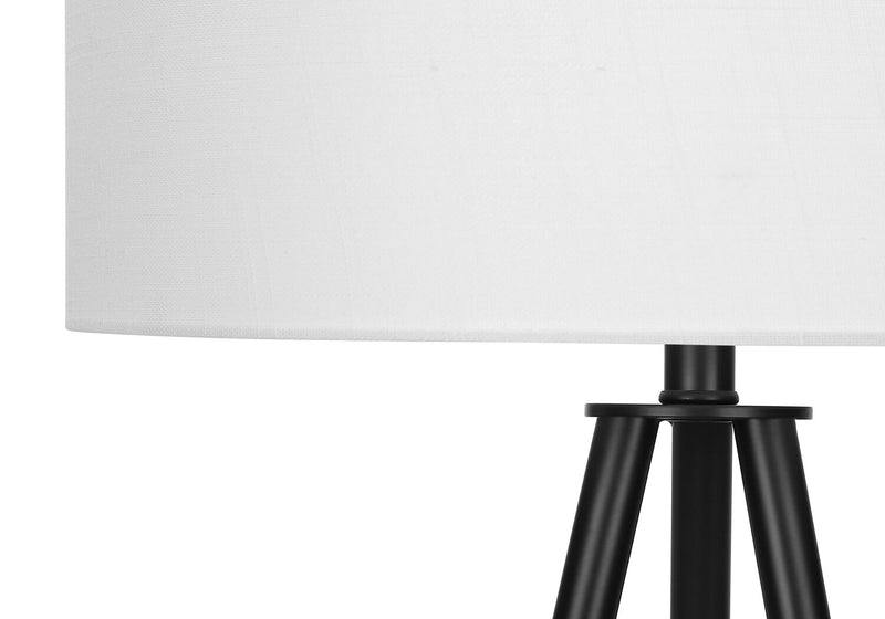63\" Black Metal Tripod Floor Lamp