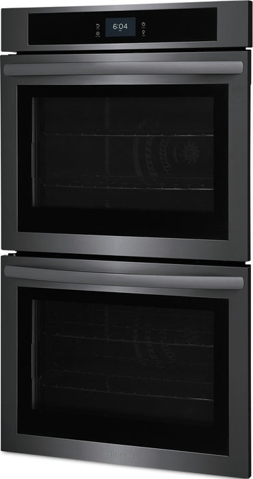 Frigidaire 30\" 5.3/5.3 Cu. Ft. Electric Double Wall Oven with Fan Convection - Black Stainless Steel - FCWD3027AD